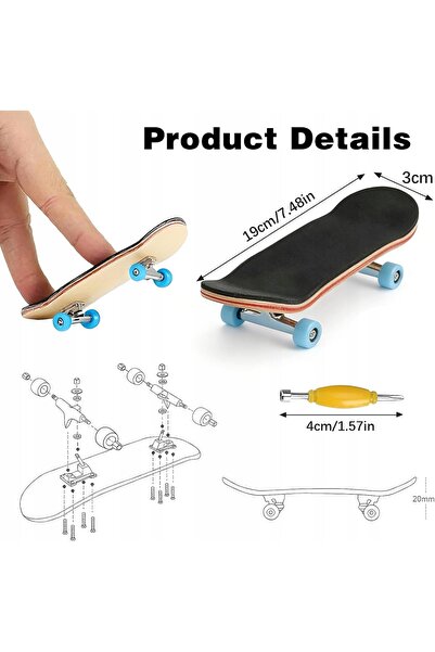 NO BRAND Mini Skateboard de Degete DIY, din 5 Straturi de Lemn, Accesorii pen...