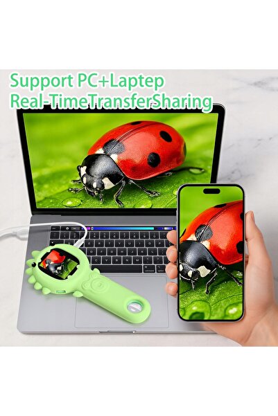 NO BRAND Microscop digital 2-în-1 pentru copii, 500X, cu cameră, focalizare a...