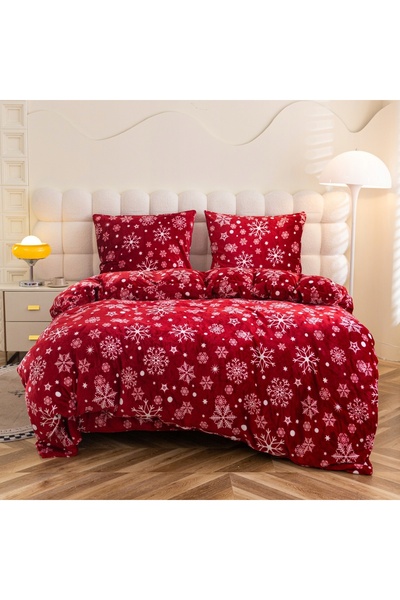 NO BRAND Set lenjerie de pat din fleece polar, cu ursuleț, 200x220, gros, căl...
