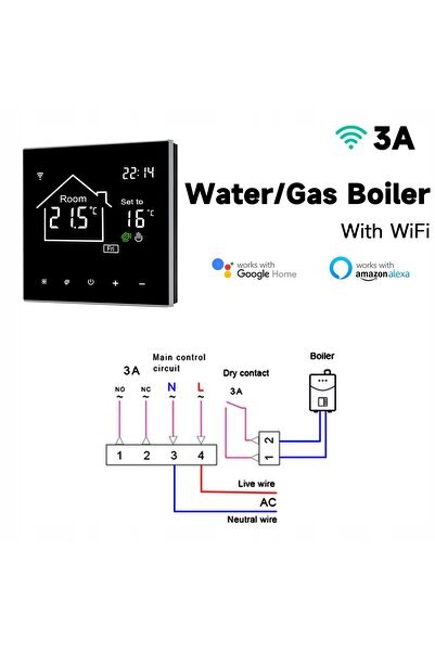 NO BRAND Termostatul 16a acceptă doar încălzire electrică prin pardoseală.