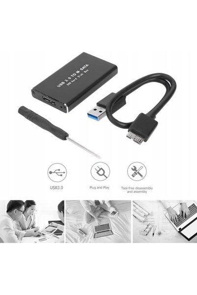 NO BRAND Carcasă adaptor Kalea pentru disc SSD mSATA, Pocket III, USB 3.0, 6Gb/s