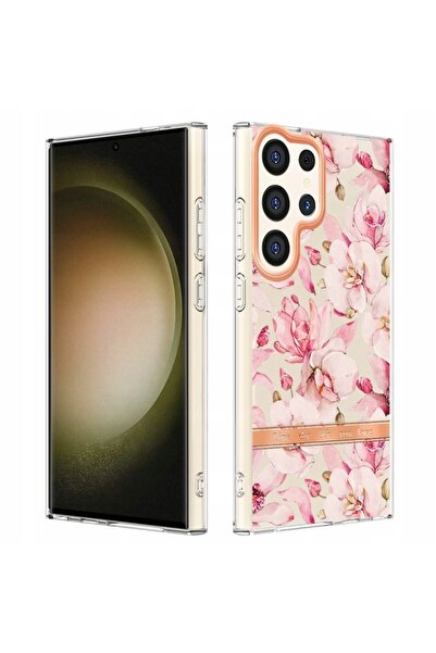 NO BRAND Husă cu flori pentru spatele telefonului Samsung Galaxy S22 Ultra, r...