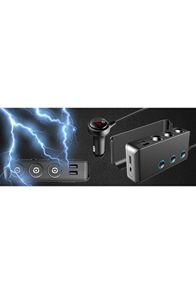 NO BRAND Splitter puternic 12-24V cu 4 porturi USB pentru priză brichetă auto