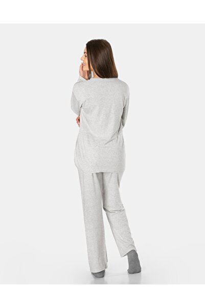 NO BRAND Pijamale subțiri de damă din bumbac, set tricou și pantaloni 4398-2 XXL