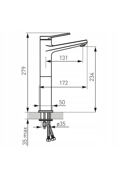NO BRAND Umywalkowa Stratos Drum Rack, de blat, cromat