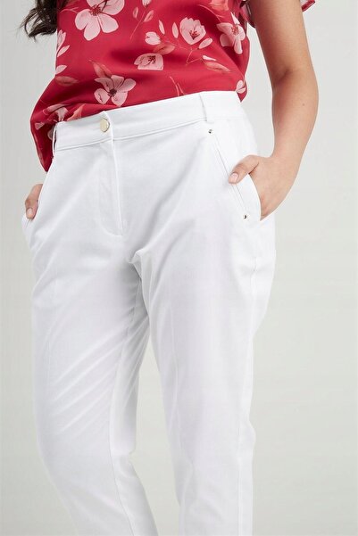 NO BRAND Pantaloni albi 7/8 Clasic Wallis 40