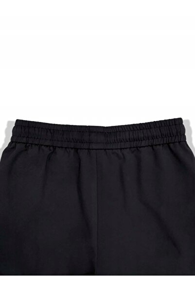 NO BRAND Pantaloni de trening clasici negri, cu cusături largi, imprimeu cu l...