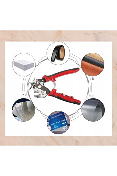 NO BRAND Perforator profesional de găuri pentru curele din piele ABS, tip rev...