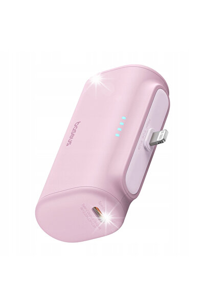 Baseus Powerbank rapid 5000mAh 20W cu cablu Lightning și USB-C