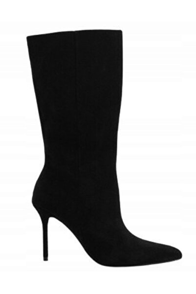NO BRAND Cizme din piele întoarsă cu toc, negre, toc stiletto, Smooth Reserve 41