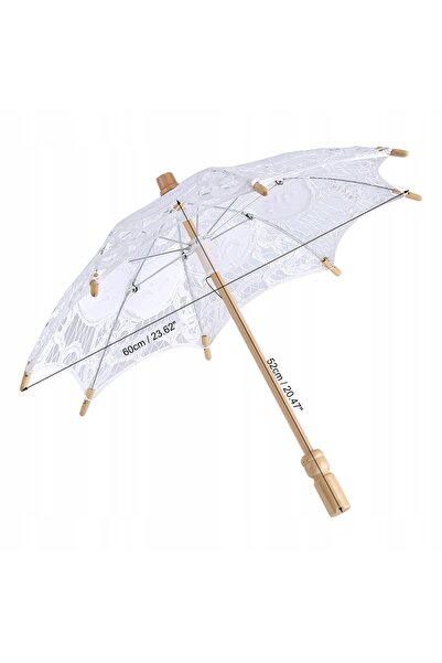 NO BRAND Cadou de nuntă Umbrelă retro din dantelă albă de mireasă