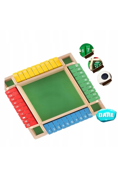 NO BRAND Închide cutia, Joc Shut the Box, Joc de zaruri din lemn, Joc de soci...