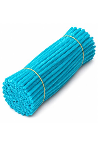 Çınar Çiçekçilik & Malzeme 100 Adet 8mm Petrol Mavi Şönil 30cm, Tüylü Peluş K...