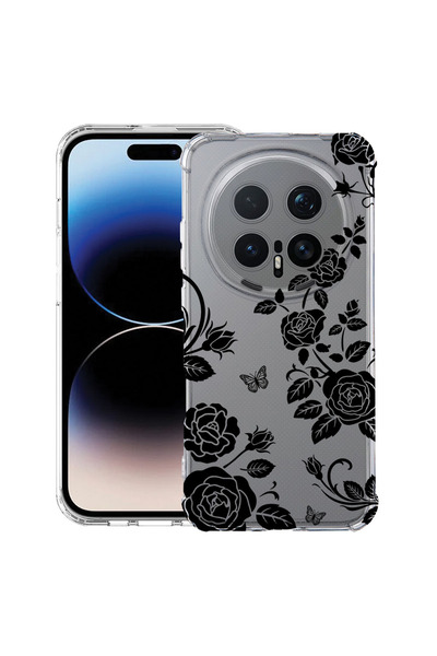 bestcase ®   Αντικραδασμική Θήκη Husa για Honor Magic 8 Pro, Φλοράλ - Μαύρο Τ...