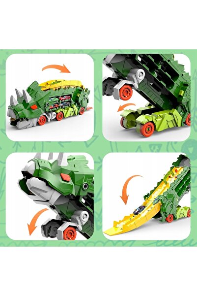 NO BRAND Dino Triceratops Camion de depozitare pentru mașini, Pista de curse ...