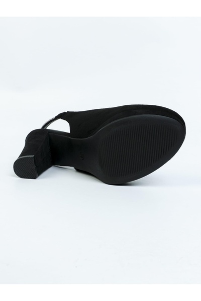 NO BRAND Pantofi negri clasici cu toc, curea decorativă, platformă SHEIN 39