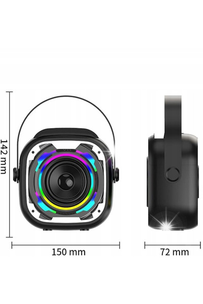 NO BRAND Set Boxă Karaoke Wireless Bluetooth + 2 Microfoane Cadou