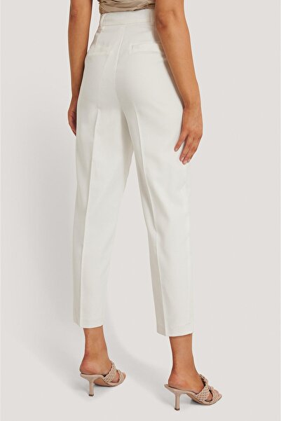 NO BRAND Pantaloni albi tip țigară cu talie înaltă Chloé B X Na-Kd S
