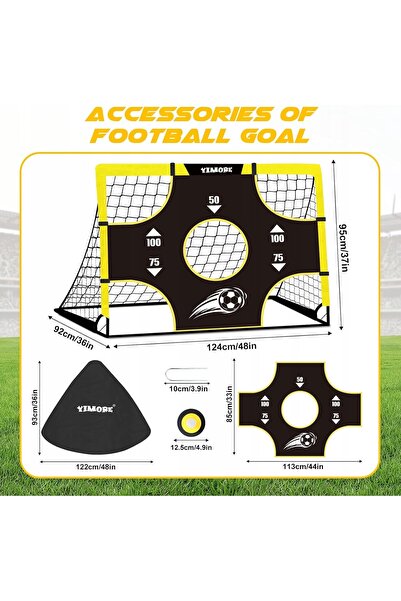 NO BRAND Poartă de fotbal 3 în 1 pentru copii, pliabilă, 120x90 cm + geantă