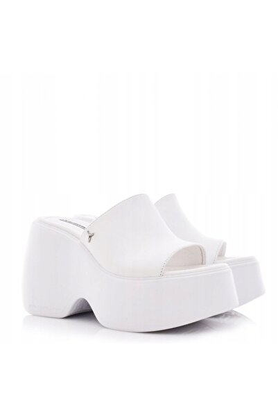 NO BRAND Papuci din piele albă netedă cu platformă Sweetie Windsorsmith 40