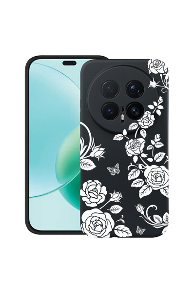 bestcase ®   Θήκη TPU Υπέρλεπτη Husa για Honor Magic8 Pro, Φλοράλ - Μαύρο Τρι...