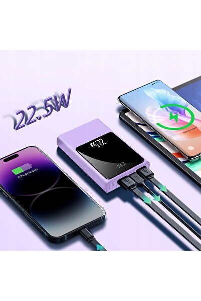 NO BRAND Powerbank 10000mAh Puternic, Încărcător Rapid 22.5W, 2x USB-A / USB-...