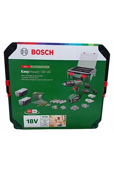 NO BRAND Bosch DIY Easyimpact 18V-40 Mașină de găurit și înșurubat +1,5Ah +Ac...
