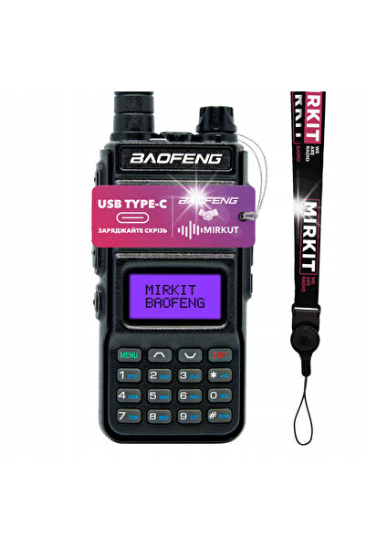 NO BRAND Baofeng Rt15Uv 5W 1800 mAh Walkie Talkie, Port USB -C+ Curea de gât