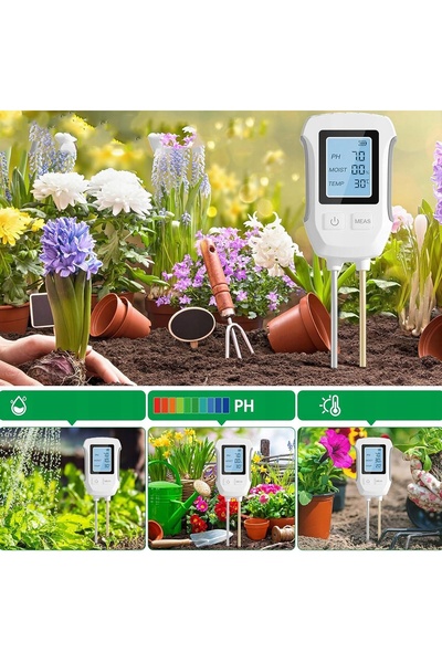 NO BRAND 3-în-1: APARAT DE MĂSURARE A SOLULUI, ACIDIMETRU, TESTER DE PH PENTR...