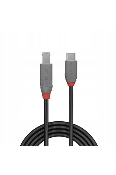 NO BRAND LINDY 36668 CABLU USB 3.2 C-B ANTRACȚIU 5GBPS SUPERSPEED 3 METRI