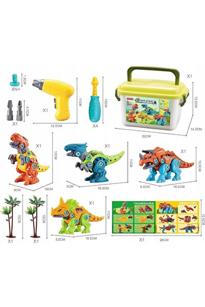 NO BRAND Set creativ de blocuri de construcție cu dinozauri și kit de găurire