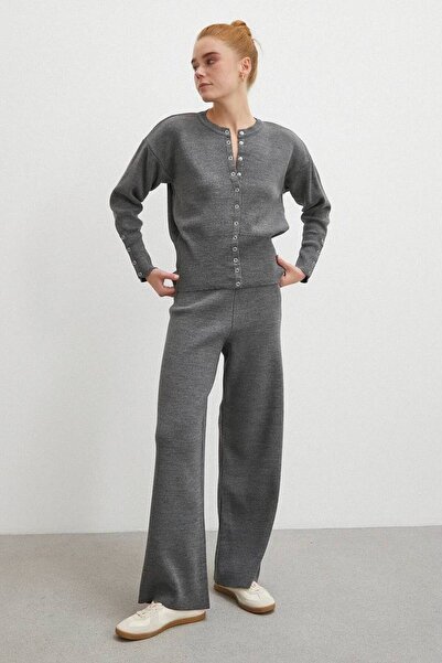 Flarsky طقم تريكو نسائي مزين بخياطة على الخصر