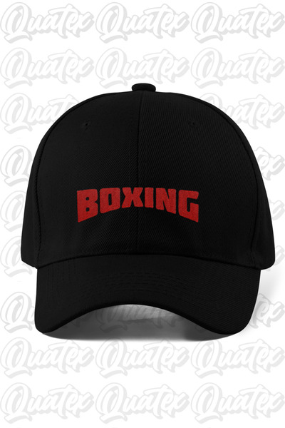 QUATEX Boxing Embroidered Hat - Black Color 100% Cotton Gabardine Unisex Mode...