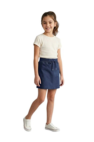 ERDEM KIDS Κοριτσίστικη σχολική φούστα σε μπλε ναυτικό χρώμα, με ελαστική μέσ...