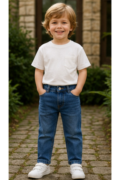 ENDİ&Cİ Erkek Çocuk Mavi Skinny Jeans Pantolon