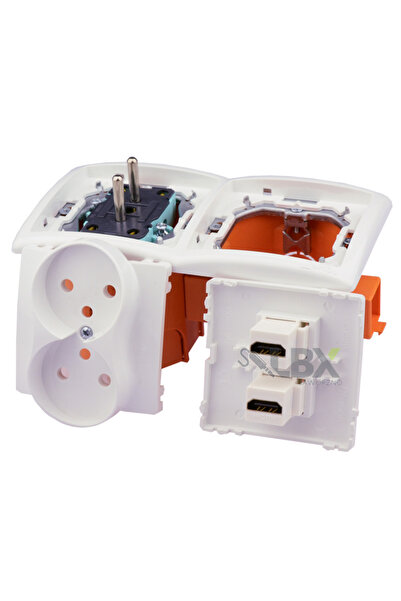 NO BRAND Priză de perete cu 2 porturi HDMI, alimentată, 230V