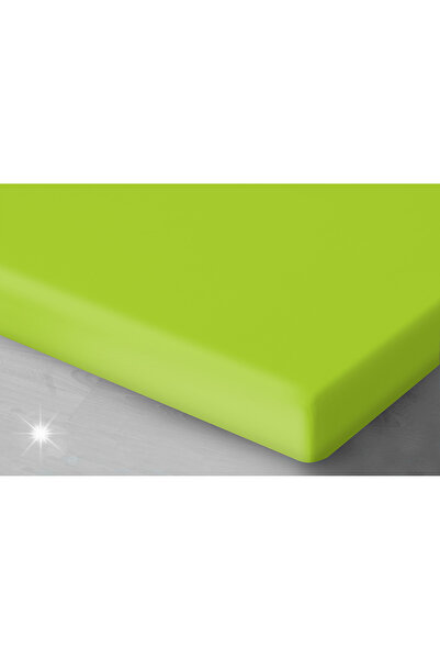 NO BRAND Cearșaf de pat din satin cu elastic 90X200 Lime 73