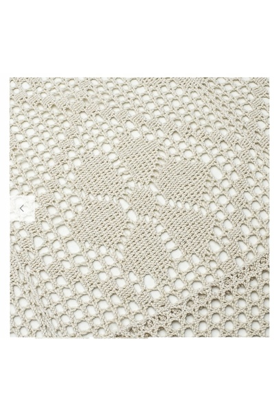 NO BRAND Față de masă din bumbac croșetat 130X160 Ecru