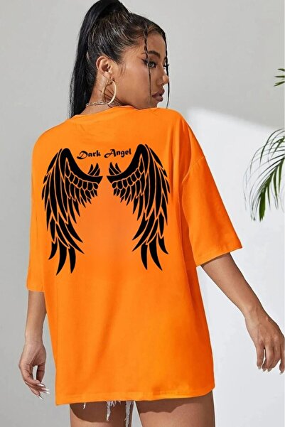 H&GHAMLEGİYİM Μπλουζάκι Dark Angel Printed Oversize