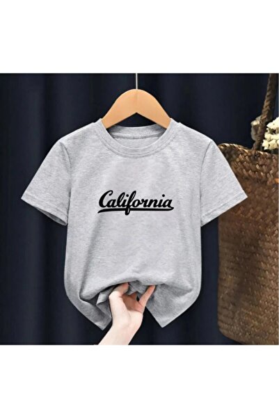H&GHAMLEGİYİM Unisex California Text Printed Kids T-Shirt