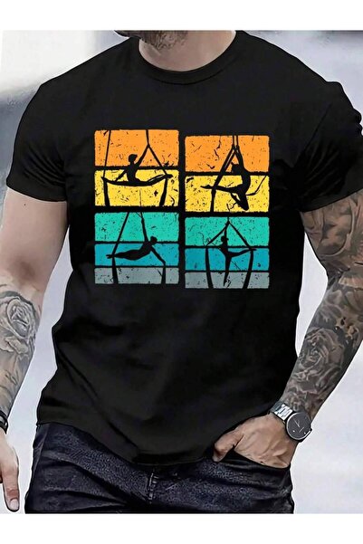 799 100% Cotton Retro Aerial Yoga Aerialist T-Shirt Men's Women's Vintage Sum...
