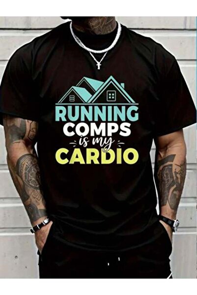 799 تي شيرت قطني 100% بطباعة "Running Comps Is My Cardio Realtor" برقبة دائري...