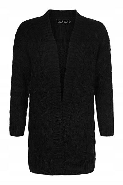 NO BRAND Pulover Cardigan Negru Clasic Supradimensionat Boohoo S/M
