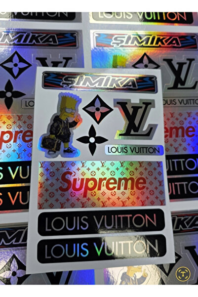 şimika tuning tuningmarketim ملصق هولوغرام LV مقاس 10 × 15 سم عالي الجودة 10 قطع