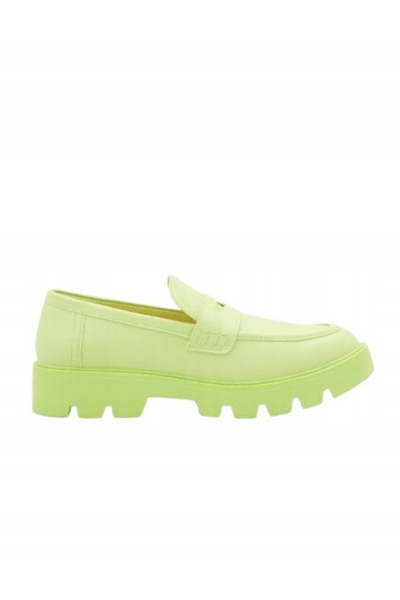 NO BRAND Mocasini clasici simpli, de culoare lime, din piele ecologică, mărim...
