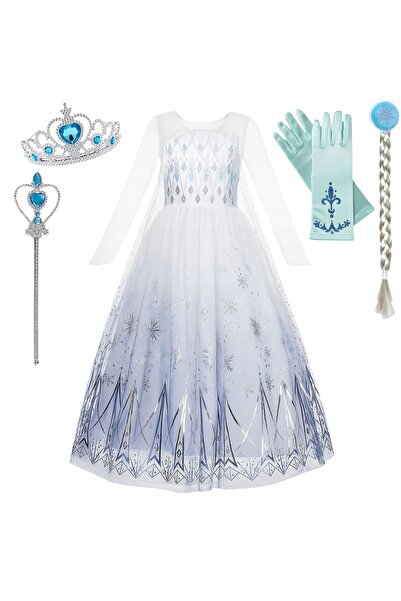 NO BRAND Rochie Costum Elsa Frozen pentru Bal Carnaval 140 146