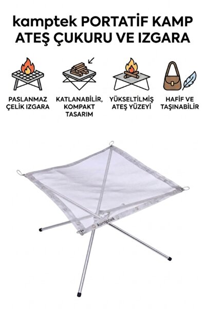 kamptek kamp teknolojisi Kamptek Katlanabilir Taşınabilir Kamp Ateşi Standı -...