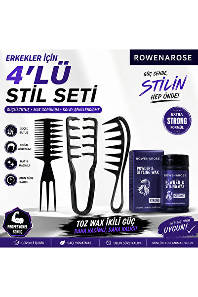 ROWENAROSE Mucizevi hacim ve dalga saç şekillendirme tarak 4'lü wax ve şekil ...