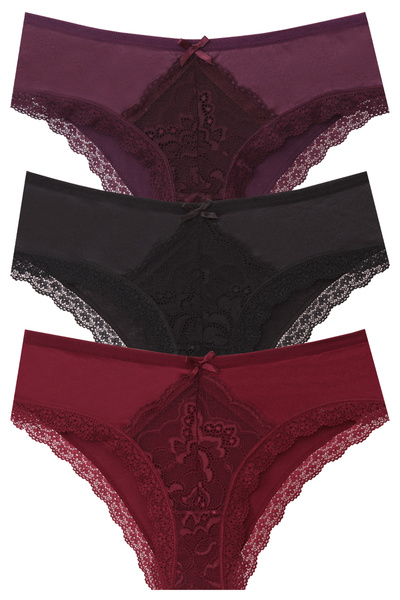 papatya lingerie ملابس داخلية قطنية بتصميم هيبستر مع جيرسي لامع من الأمام ودا...