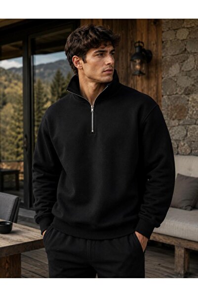 TREND EMMODA Hanorac sport elegant, casual, cu jumătate de fermoar și guler î...